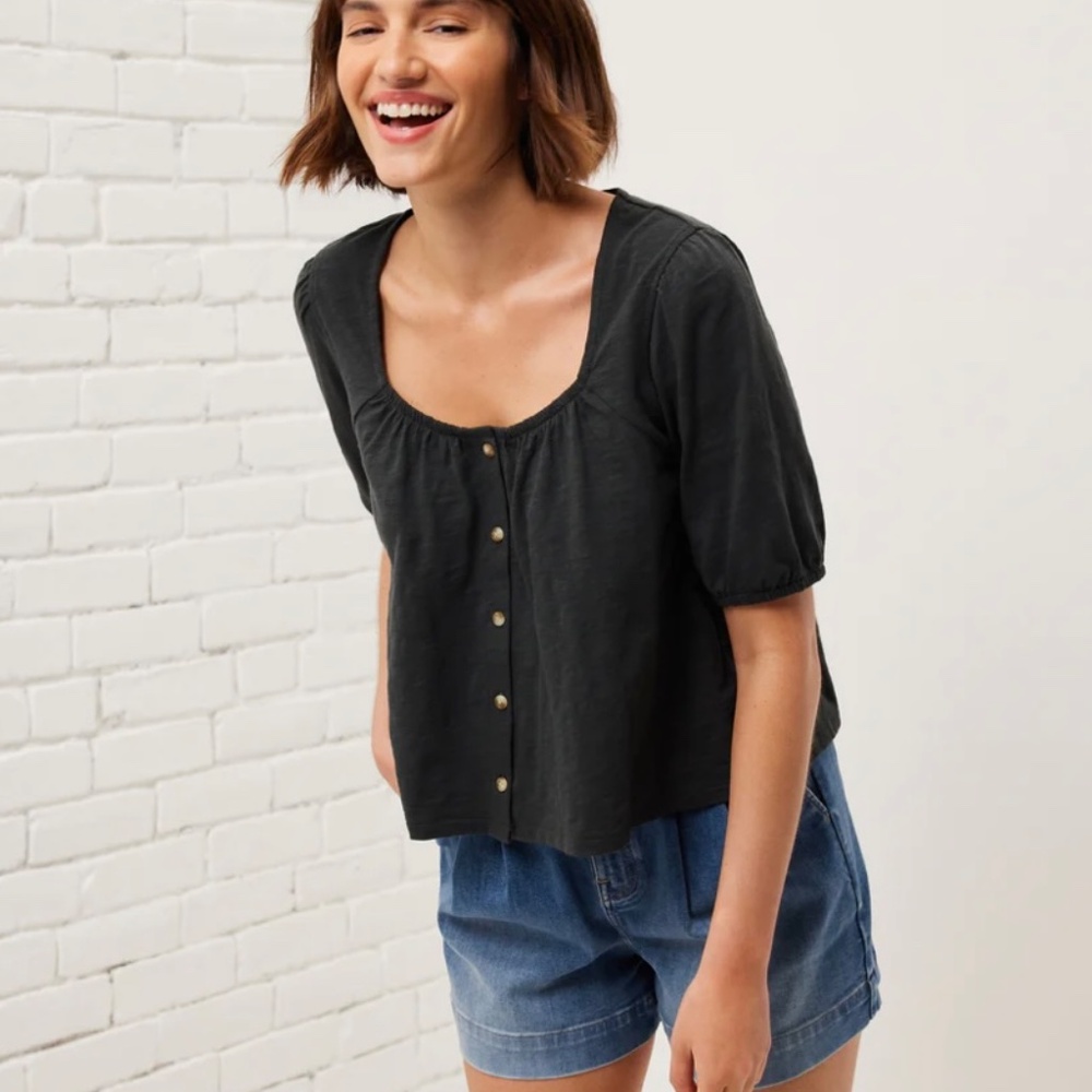 ☁️ Breezy Puff Sleeve Top | UpWest | Soot Gray | NWT